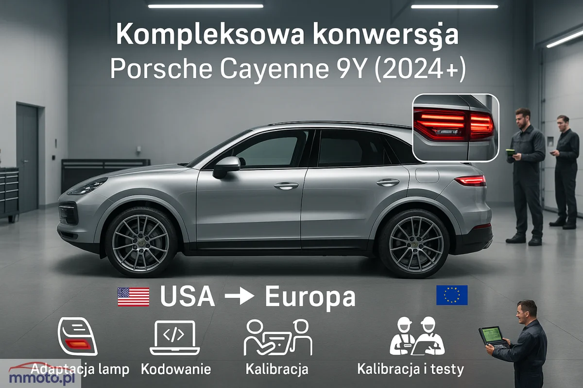 Kompleksowa konwersja Porsche Cayenne 9Y (2024+) USA → Europa